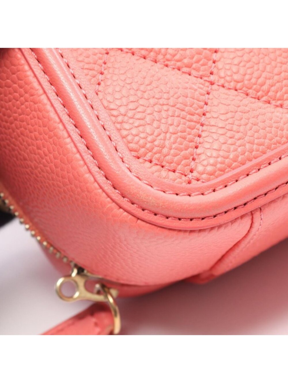 Chanel Shoulder Bag CC Figuri Vanity 2-Way Salmon Pink Caviar Leather CC - Picture 7 of 12